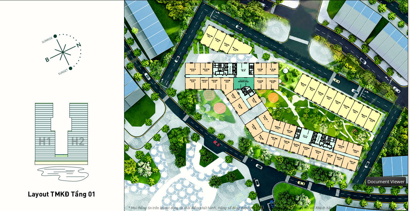 Mặt bằng shop khối đế Lighthouse Mega Mall - Tầng 1
