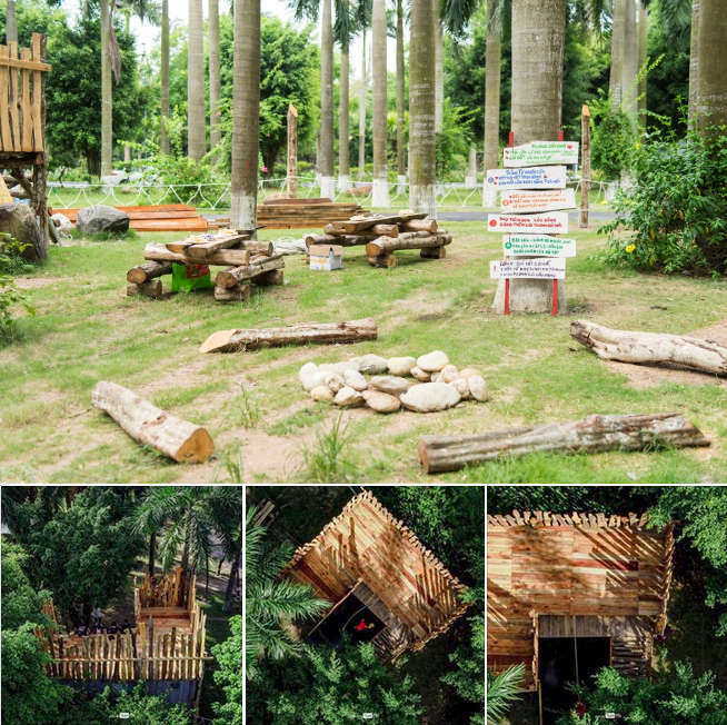 Sân chơi phiêu lưu nhà gỗ tại Hồ Thiên Nga Ecopark